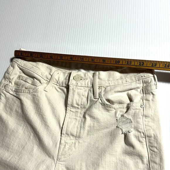 Mother Superior Jeans The Flirt Chew Unnatural Acts Cream Distressed Size 26 - Picture 10 of 12